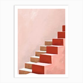 Stairs And Stories Terracotta Art Print