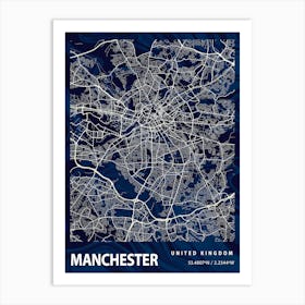 Manchester Crocus Marble Map Art Print