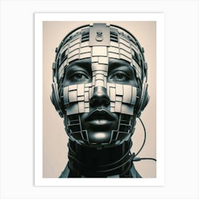 Robot Head 4 Art Print