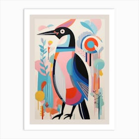 Colourful Scandi Bird Penguin 3 Art Print