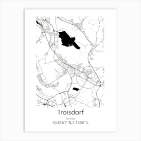 Troisdorf,Germany Minimalist Map Art Print