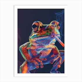 Frog Smoking A Cigarette Art Print