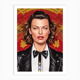 Milla Jovovich Illustration Movies Art Print