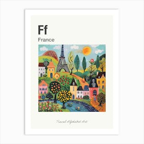 Kids Travel Alphabet  France 2 Art Print