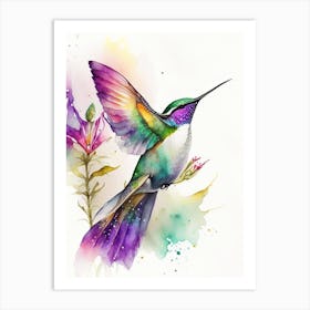 Berylline Hummingbird Cute Neon 4 Art Print