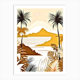 Tropical Landscape With Palm Trees 14 Art Print