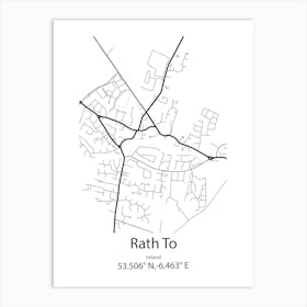 Rath To,Ireland Minimalist Map Art Print