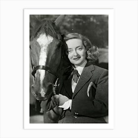 Bette Davis In Riding Clothes Horse Art Print