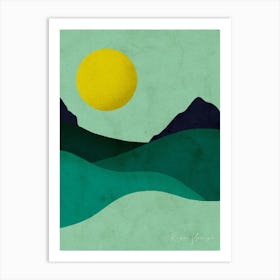 Chartreuse Moon Art Print