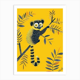 Yellow Lemur 1 Art Print