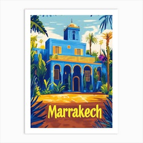 Aihrgdesign A Retro Travel Poster For Marrakech 1 Art Print