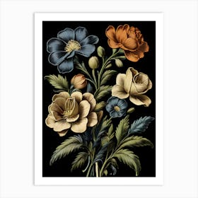 Bouquet Of Flax Flowers Art Print