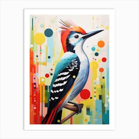 Bird Painting Collage Woodpecker 3 Art Print
