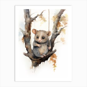 Adorable Chubby Hanging Possum 4 Art Print