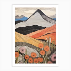 Ben Vane Scotland Colourful Mountain Illustration Art Print