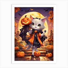 Halloween Cat Art Print