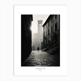 Poster Of Orvieto, Italy, Black And White Analogue Photography 1 Art Print