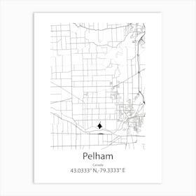 Pelham,Canada Minimalist Map Art Print