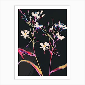 Neon Flowers On Black Babys Breath 9 Art Print