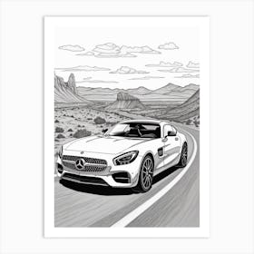 Mercedes Benz Amg Gt Coast Drawing 3 Art Print