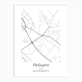 Pielisjarvi,Finland Minimalist Map Art Print