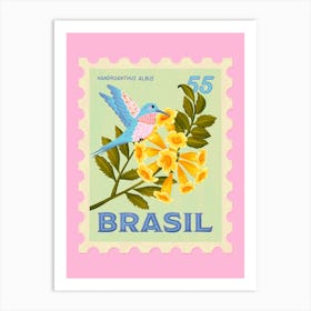 Brazil Postal Stamp Art Print