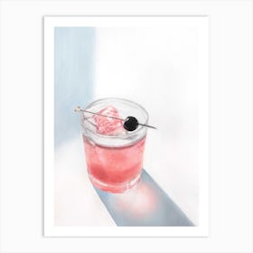 Summer Cherry Cocktail Art Print