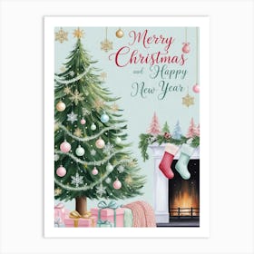 Merry Christmas And Happy New Year 4 Art Print