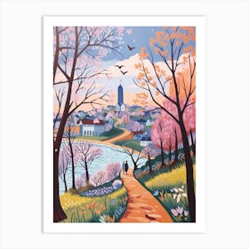 The Thames Path England Hike Illustration Art Print