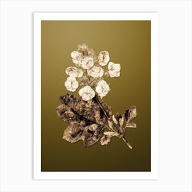 Gold Botanical Oakleaf Hydrangea on Dune Yellow n.2903 Art Print