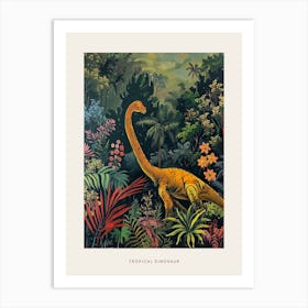 Dinosaur In The Tropical Landscape Painting 1 Poster Art Print