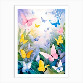 Butterflies In The Garden Art Print