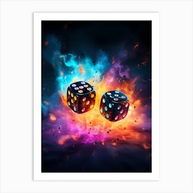 Dices On Fire Art Print