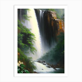 Bhagsunag Falls, India Peaceful Oil Art 2 (2) Art Print