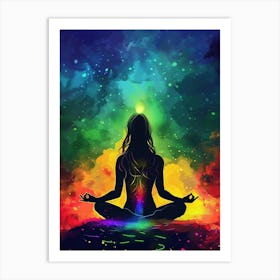 Meditation Woman In Lotus Pose Art Print