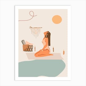 Aphrodisiac. Boho Yoga Girl — boho poster, boho wall art Art Print