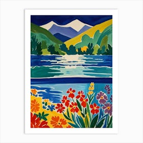 Flowers At The Lake Art Print