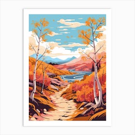 Kungsleden Sweden 1 Hike Illustration Art Print