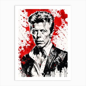 David Bowie Portrait Ink Painting (25) Art Print