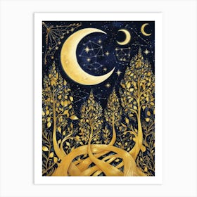 Golden Tree Of Life Art Print