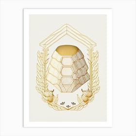 Honey Beehive 2 William Morris Style Art Print