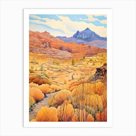 Autumn National Park Painting Teide National Park Spain 2 Art Print