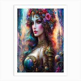 Steampunk Girl Art Print