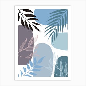 Abstract Tropical Leaves 2 Art Print