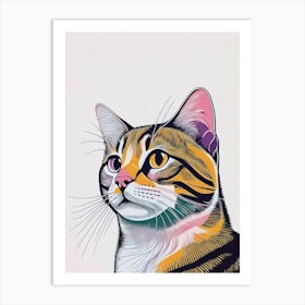 Colourful Cat Portrait Art Print