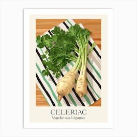 Marche Aux Legumes Celeriac Summer Illustration 8 Art Print