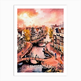 Amsterdam At Sunset Art Print