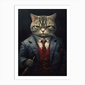 Gangster Cat American Shorthair 2 Art Print