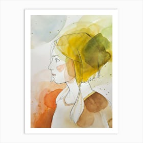 Girl In Yellow Hat Art Print