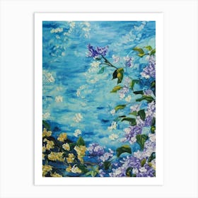 Lilac Floral Print Bright Painting Flower Art Print